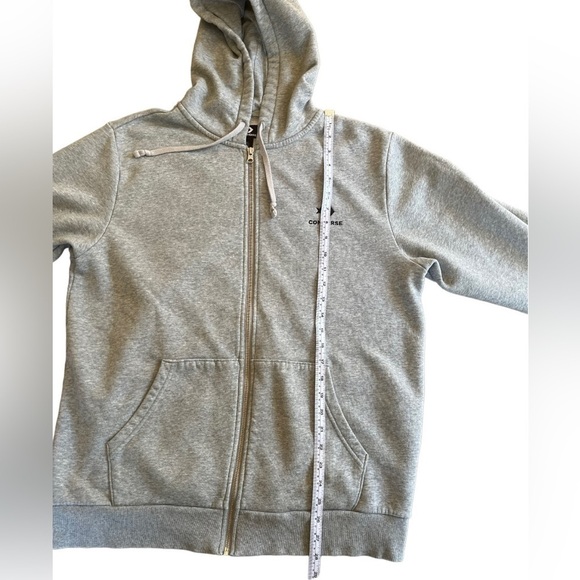 Converse embroidered star chevron full zip hoodie size L Vintage Grey Heather - Picture 10 of 14